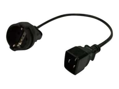 APC EPDU-PCC0B Verloopkabel C20 to Schuko/type F/ CEE 7/3 (female) 0,5M lang 0.5m Zwart
