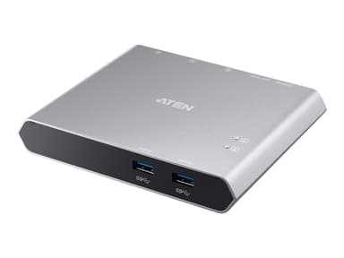 Aten 2-portars USB-C Gen1-kopplingsswitch med Power Pass-through 