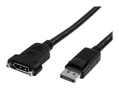 Startech StarTech.com 1m Panel Mount DisplayPort Kabel - 4K x 2K - DisplayPort 1.2 Verlengkabel Male to Female - DP Adapterkabel met DP Connector voor Paneelmontage - DP Extender Kabel 0.9m DisplayPort DisplayPort Zwart