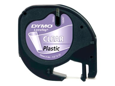 Dymo Tape LetraTag 12mm Plastic Doorzichtig 