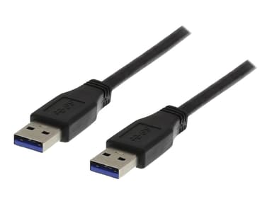 Deltaco USB 3.0 kabel, type A han til type A han, 1m, svart 1m USB-A USB-A Svart