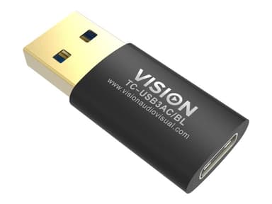 Vision TC-USB3AC/BL kabelomvandlare (hane/hona) Svart 