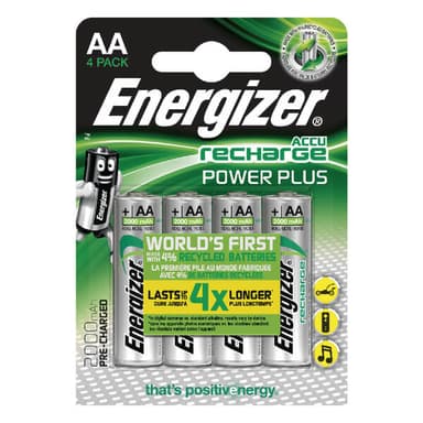 Energizer Batteri AA/LR6 Uppladdningsbart NiMh 2000mAh 4-Pack 