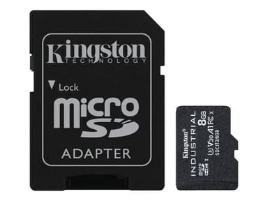 Kingston Technology Industrial 8 GB MicroSDHC UHS-I Luokka 10 8GB MicroSDHC UHS-I