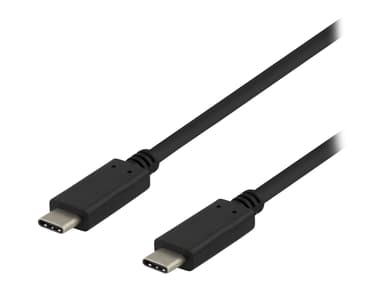 Deltaco USBC-1402 USB-kabel USB 3.2 Gen 2 (3.1 Gen 2) 1 m Sort 1m USB-C USB-C Svart