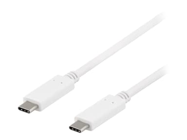 Deltaco USBC-1406 USB-kaapeli 0.5 m USB 3.2 Gen 2 (3.1 Gen 2) Valkoinen 0.5m USB-C USB-C Valkoinen