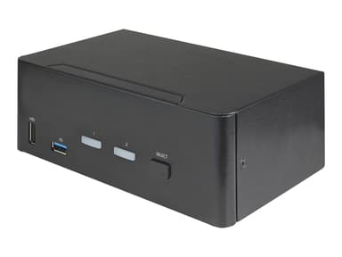 Startech StarTech.com 2-ports HDMI KVM-switch för dubbla skärmar - 4K 60 Hz Ultra HD HDR - Desktop 4K HDMI 2.0 KVM-switch med 2 portar USB 3.0-hubb (5 Gbit/s) och 4x USB 2.0 HID, ljud - Snabbtangenter för omkoppling - TAA 