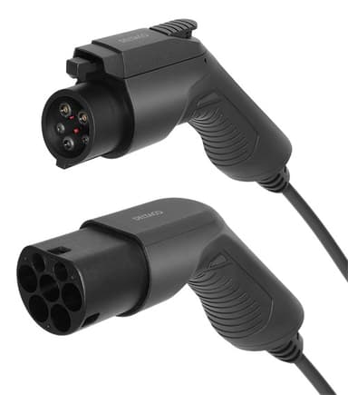 Deltaco EV-1105 ladekabel til elektrisk kjøretøy Sort Type 2 Type 1 1 5 m 5m