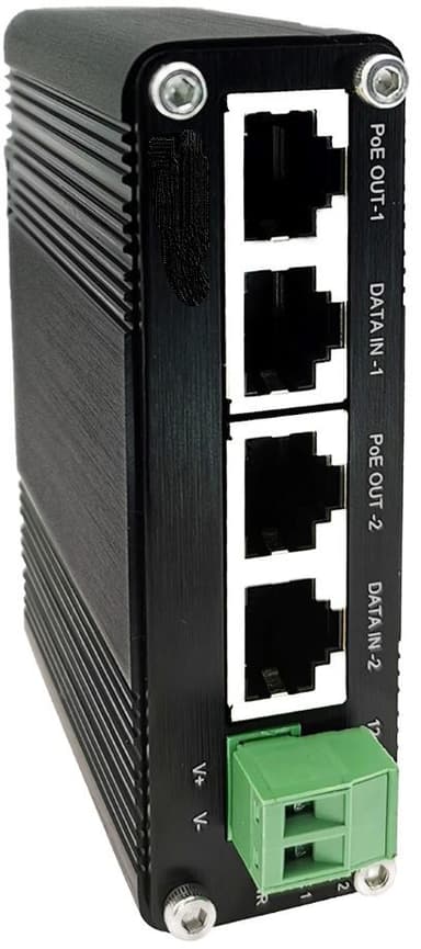 Direktronik 2-Port Gigabit PoE-injektor DIN 60W 