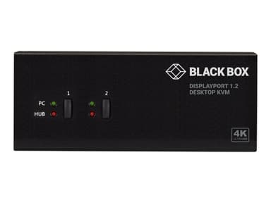 Black Box KVM SWITCH 2-PORT DUAL-MONITOR DP 4K 60HZ USB 3.0 HUB AUDIO KVM-bryter 
