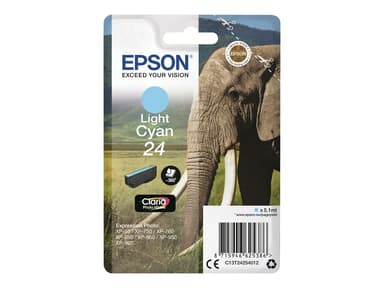 Epson Elephant Yksittäispakkaus, vaalea syaani 24 Claria Photo HD -muste 