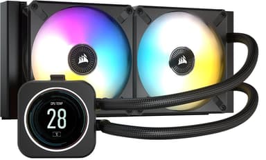 Corsair Wasserkühler ICue H100i Elite LCD Processor Alles-in-één vloeistofkoeler 12 cm Zwart 1 stuk(s) AIO vloeistofkoeler Zwart