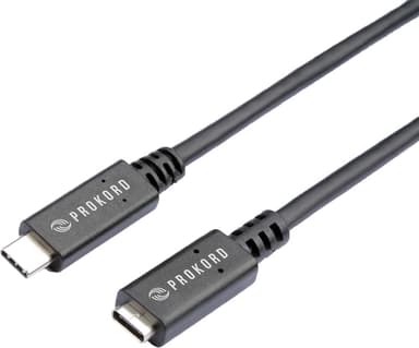 Prokord Usb-c 3.1 Extension 2.0m 5gps 3amp 60w Black 2m USB-C USB-C Musta