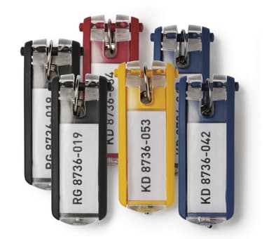 Durable Nøkkelbrikke Key Clip Mix 6 stk 