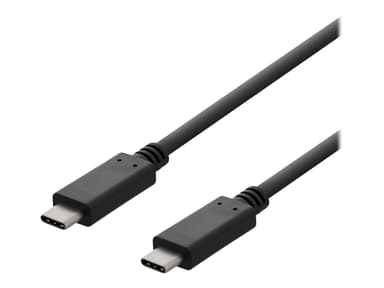 Deltaco USB-C til USB-C-kabel, 480 Mbit/s, 3A, 1m, svart 1m USB-C USB-C Svart