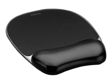 Fellowes Gel Crystal Black Musemåtte og Håndledsstøtte 