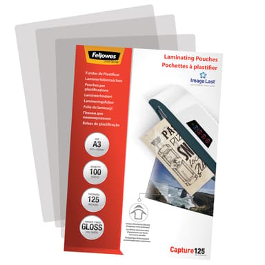 Fellowes Lamineringstaske 125 mikron A3 100 stk 