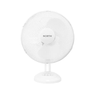 North Pöytätuuletin 30 cm, muovia, valkoinen 