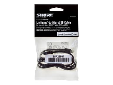 Shure AMV-LTG lynkabel 1 m Sort 1m Sort