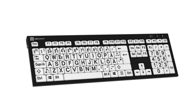 Logickeyboard Largeprint Nero For Pc Slim Black W-keys +lamp 