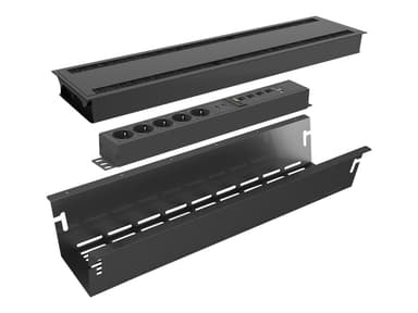 Axessline Konferenskit Stor 5x Ström (typ F) 2x USB-C 30W 2x RJ45 1x USB-C 1x HDMI Svart