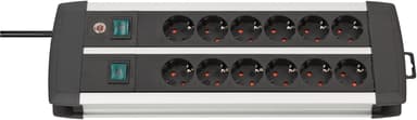 Brennenstuhl 1391000912 power uitbreiding 3 m 12 AC-uitgang(en) Binnen Zwart, Wit 