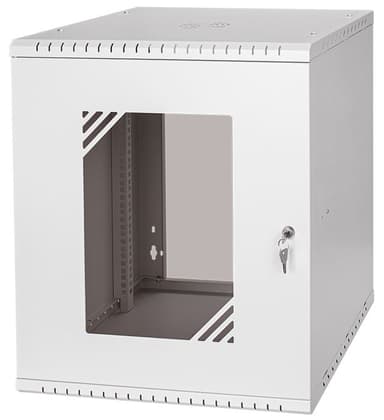 Direktronik Wall Rack 19" 12u 45cm Glass Door Grey 