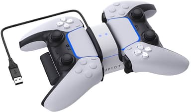 RAPTOR Laddare för Handkontroll Dual PS5 Svart Vit