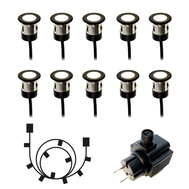 LightsOn Orion Infälld Spot Starterkit 10st Svart 