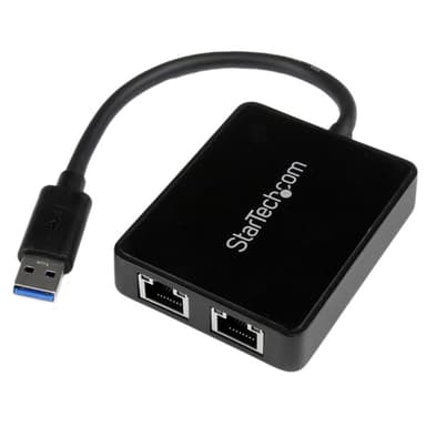 Startech USB 3.0 Dual Gigabit Ethernet Adapter NIC w/ USB Port 