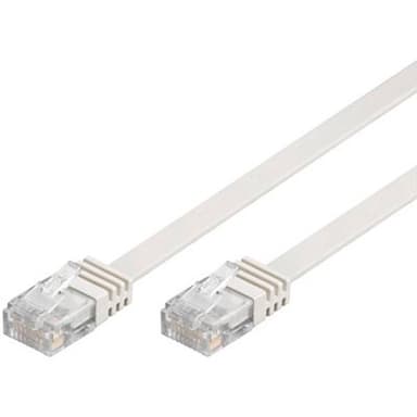 Deltaco Flat Koblingskabel RJ-45 Cat6 2m Hvit