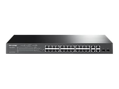TP-Link JetStream TL-SL2428P nätverksswitchar hanterad L2 Fast Ethernet (10/100) Strömförsörjning via Ethernet (PoE) stöd 1U Svart 