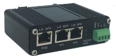Direktronik Industriell PoE-splitter med switch och DC-plint