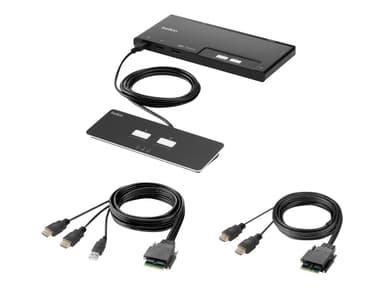 Belkin F1DN202MOD-HH-4 KVM-switchar Svart 