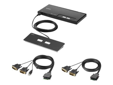 Belkin F1DN202MOD-DD-4 KVM-switchar Svart 