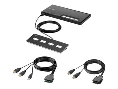 Belkin F1DN204MOD-HH-4 KVM-switchar Rackmontering Svart 