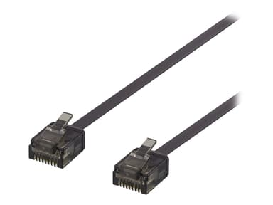 Deltaco U/utp Cat6a Patch Cabel Flat 1mm Thick 0.3m Black RJ-45 Cat6a 0.3m Musta