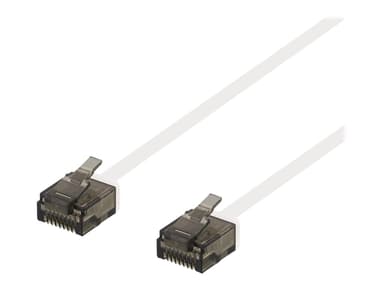 Deltaco UUTP-2018 verkkokaapeli Valkoinen 0,5 m Cat6a U/UTP (UTP) RJ-45 Cat6a 0.5m Valkoinen