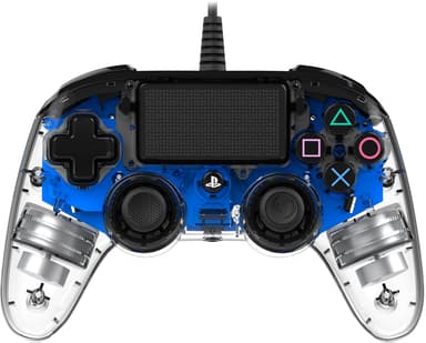 Nacon PS4OFCPADCLBLUE spelkonsoler Blå, Transparent USB Spelplatta Analog / Digital PC, PlayStation 4 Blå Transparent