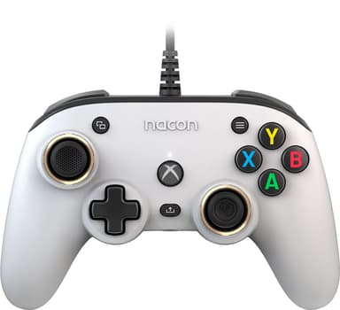 Nacon Pro Compact Controller Vit USB Spelplatta Xbox One, Xbox Series S, Xbox Series X Vit
