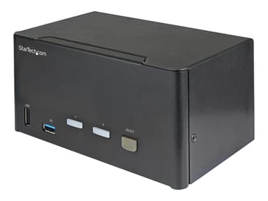 Startech StarTech.com 2 Port Triple Monitor KVM HDMI Switch, 4K 60Hz Ultra HD HDR, Desktop Hub 4K HDMI 2.0 KVM Schakelaar met 2x USB 3.0 (5Gbps) & 4x USB 2.0 HID, Audio, Hotkey Switching, TAA 