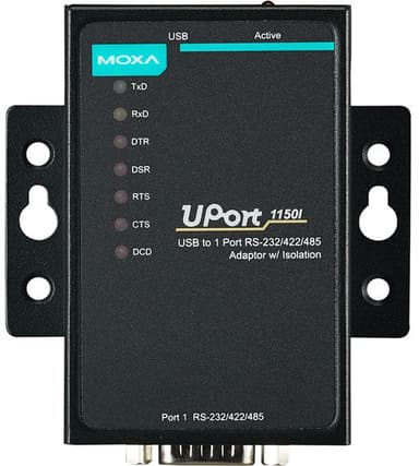 Moxa Uport 1150I 1-Port USB To Serial Hub USB-A DB9 Sølv