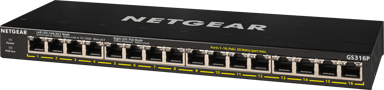 Netgear GS316P 16-portars omanagerad gigabit-switch med PoE+ 