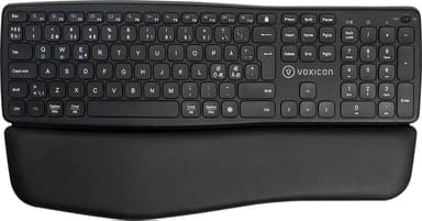 Voxicon Wireless Ergokeyboard E365 Black Bt+2.4 Langaton Pohjoismainen