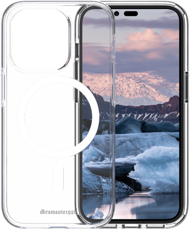 dbramante1928 Iceland Pro MagSafe 100 % resirkulert plast iPhone 14 Pro Gjennomsiktig