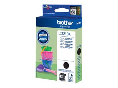 Brother Blekk Svart LC-221BK - DCP-J562dw/MFC-J480dw/J680dw