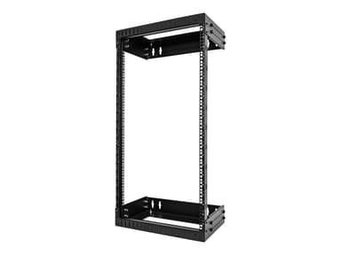 Startech StarTech.com Väggmonterat kraftigt 21U-nätverksrack med 2 stolpar, 19-tums serverrack med öppen ram och justerbart djup, väggmonterat datarack för IT/AV/patchpanel/datorutrustning - korgmuttrar och skruvar ingår 