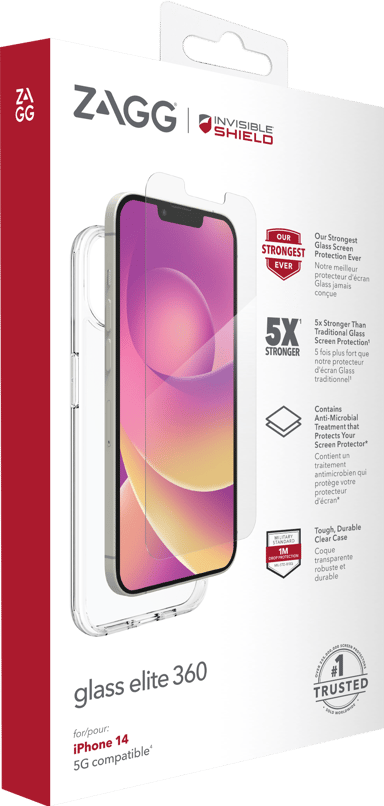 Zagg InvisibleShield Glass Elite 360 iPhone 14 Transparant