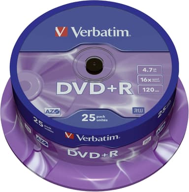 Verbatim DVD+R Media 4.7GB 16x Spindle 25-Pack DVD+R 4.7GB 25pc(s)