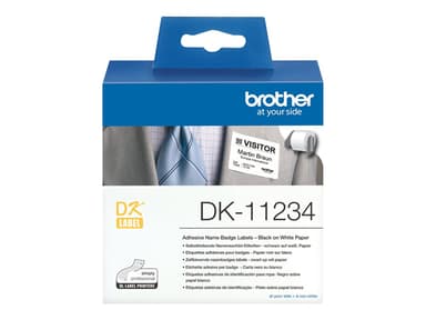 Brother Etiketter Namn Skylt 60x86mm 260st/Rulle Svart/Vit 